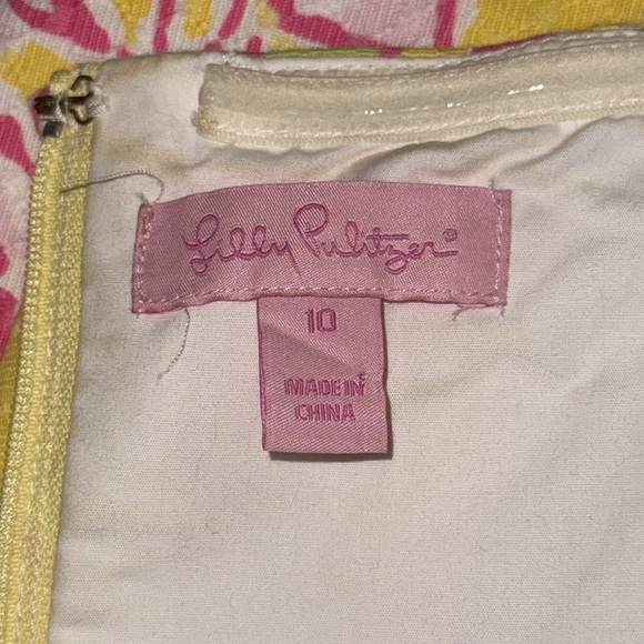 Lilly Pulitzer Amberly Starfruit Yellow Strapless Dress Size 10 - Picture 6 of 10